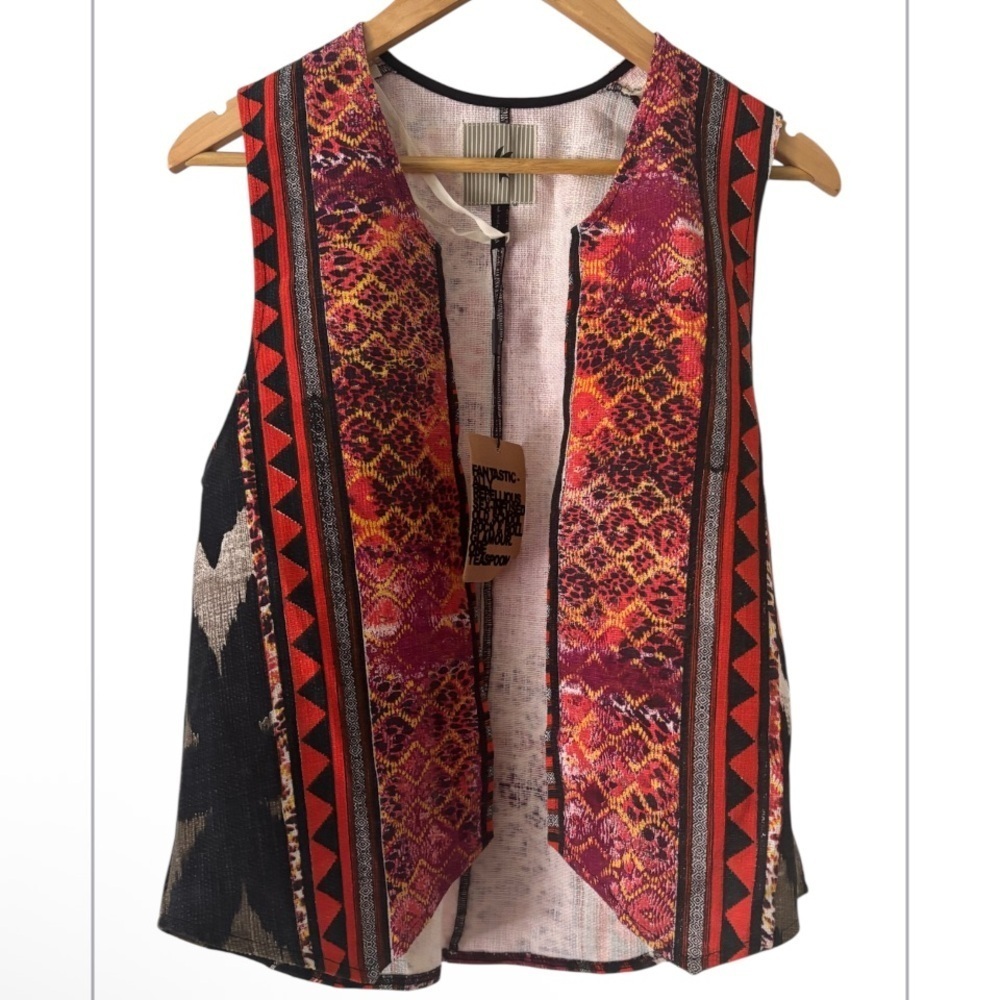 One Teaspoon Aztec Leopard Drill Vest NWT